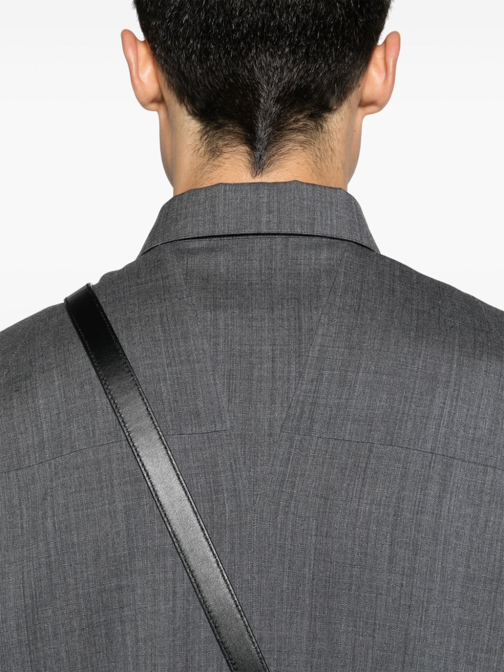 Shop Jil Sander Textured Wool Overshirt In Grey