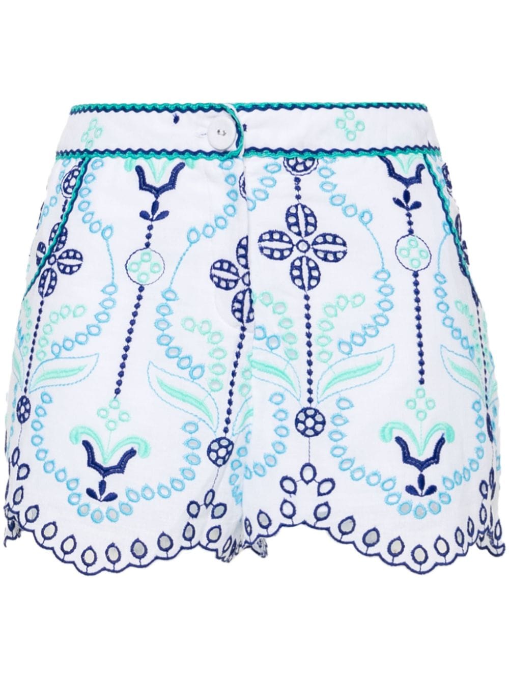 Charo Ruiz Ibiza Mason floral-embroidered shorts Wit
