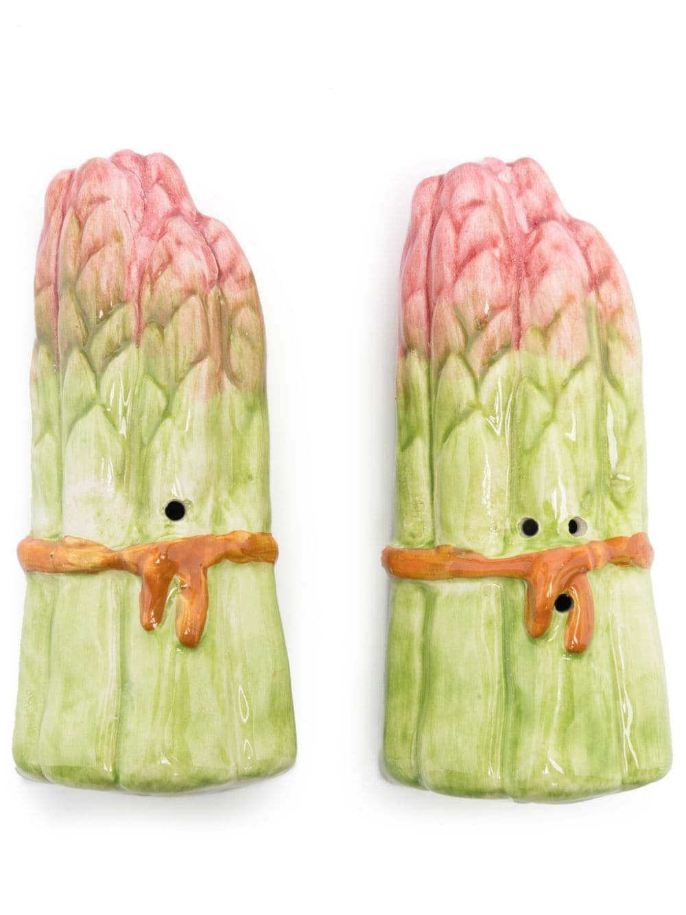 Les-ottomans Asparagus Salt And Pepper Shakers (9,5cm X 4cm) In Green