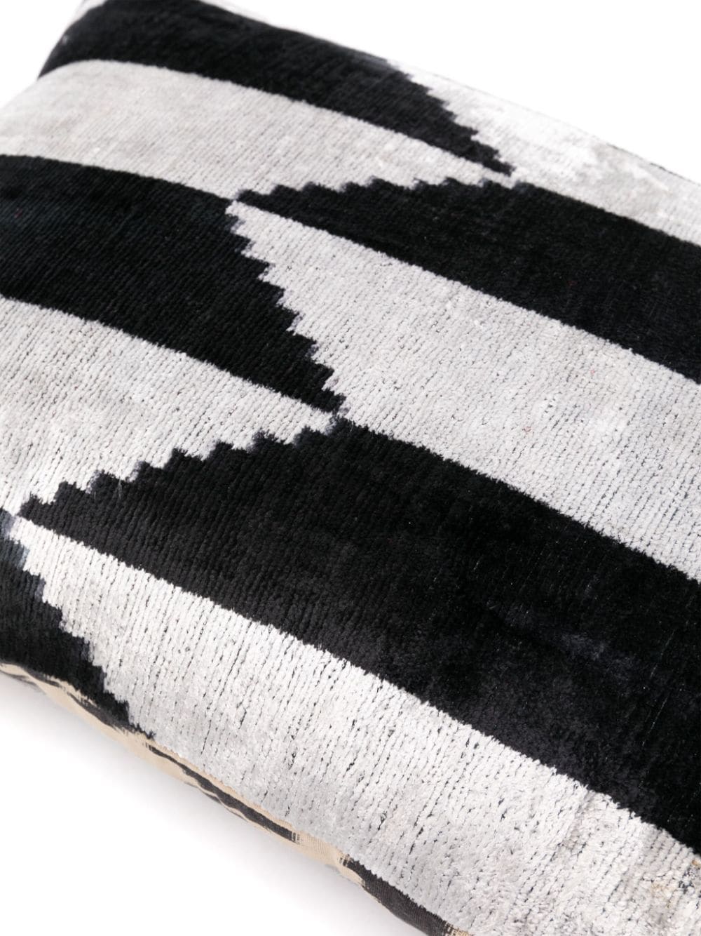 Shop Les-ottomans Geometric-print Silk Cushion (48cm X 35cm) In Grey