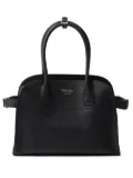 Prada logo-lettering leather tote bag - Black