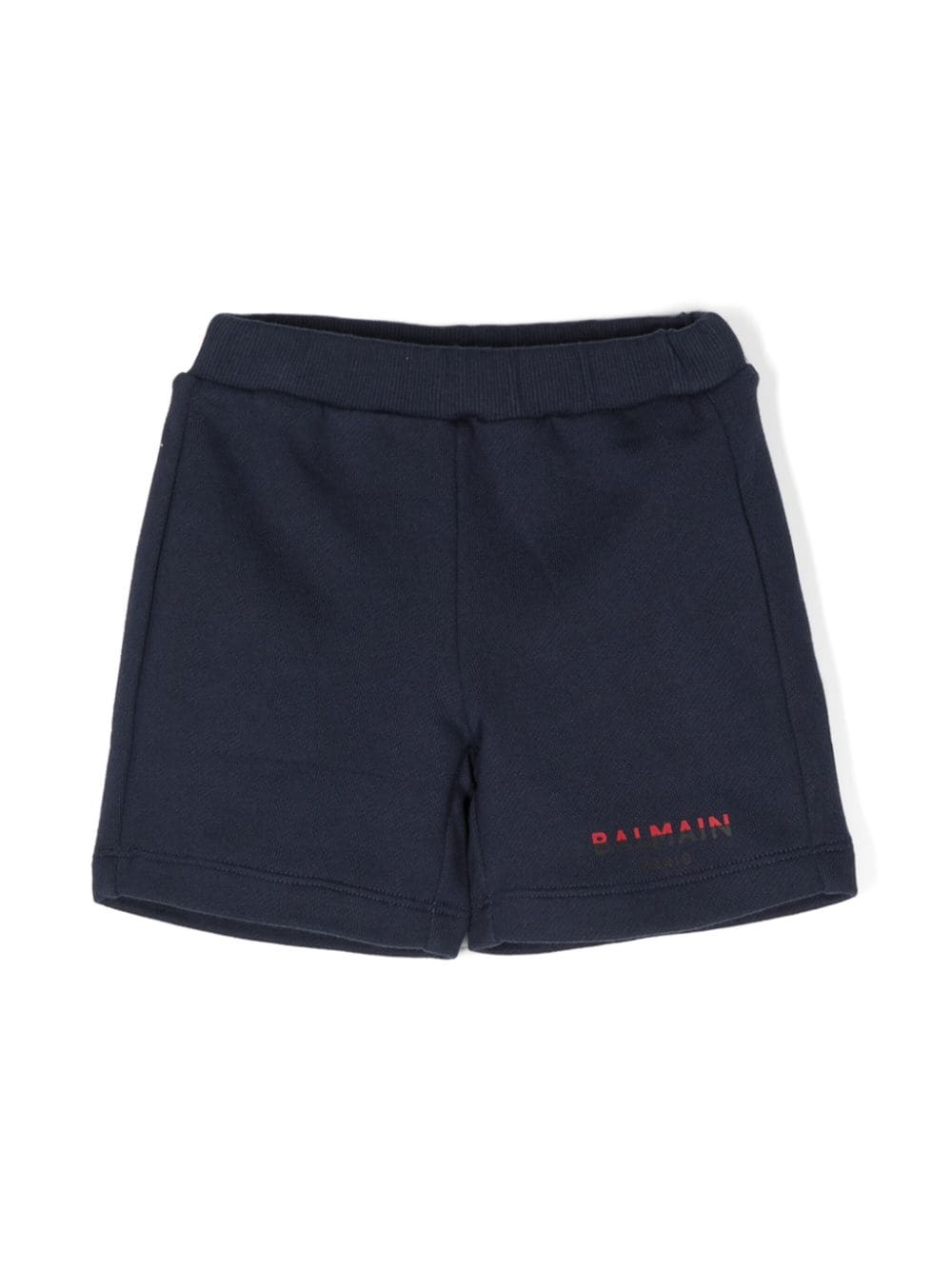 Balmain Kids logo-print cotton shorts Blauw