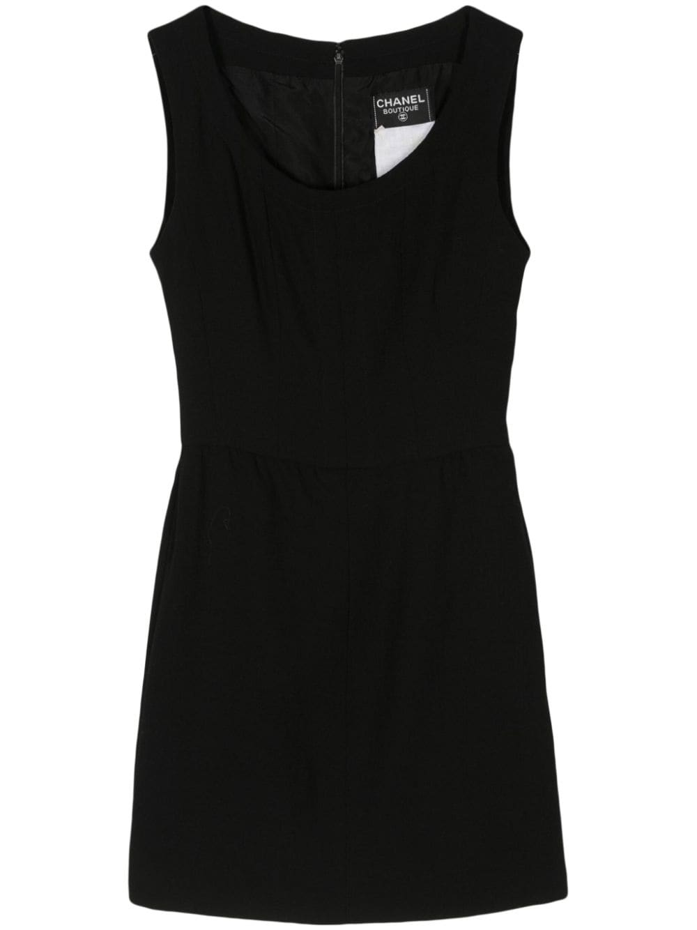 Pre-owned Chanel 2000s Sleeveless Wool Minidress In Black
