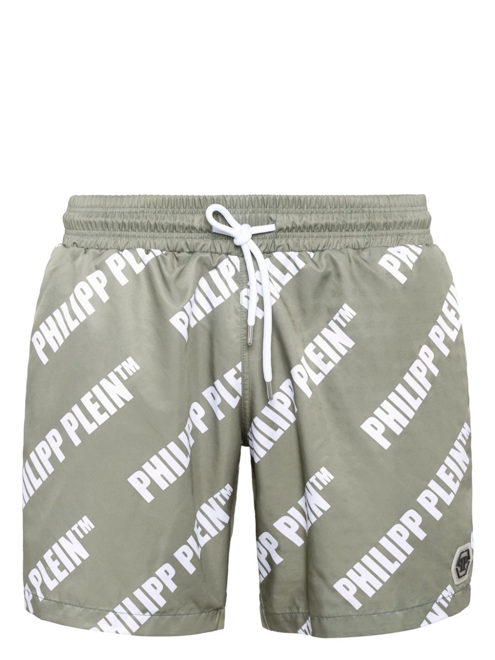 Shop Philipp Plein Logo-print Swim Shorts In Green