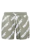 Philipp Plein logo-print swim shorts - Green
