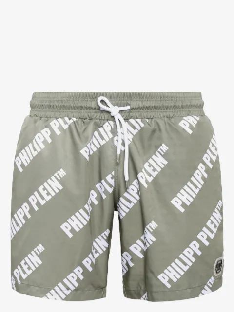 Philipp Plein logo-print swim shorts
