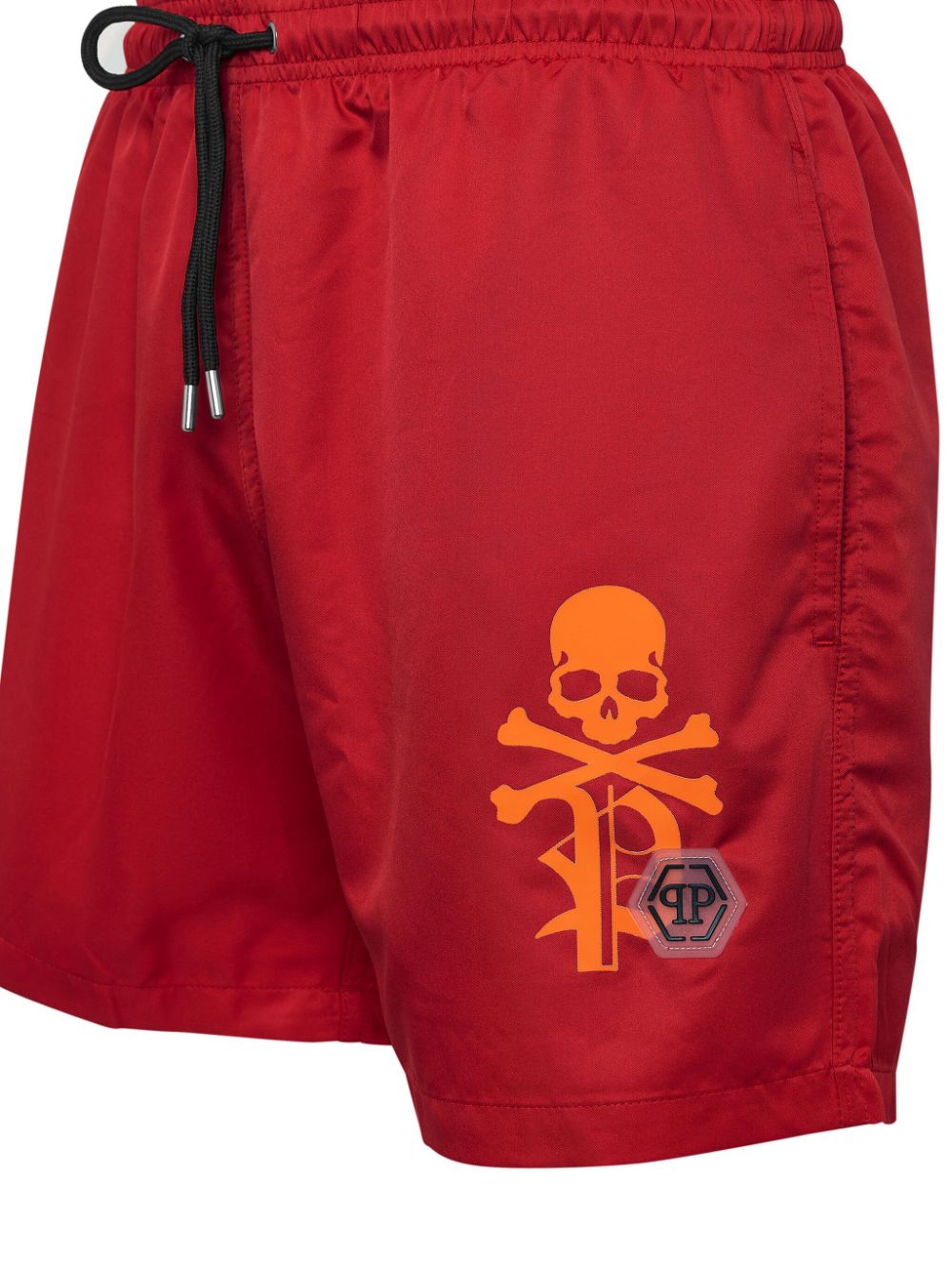 Philipp Plein logo-print swim shorts - Rood