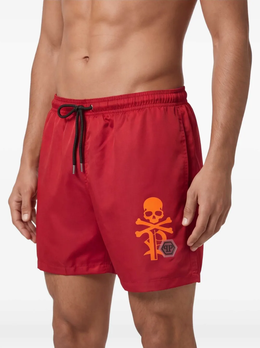 Philipp Plein Zwembroek met logoprint Rood
