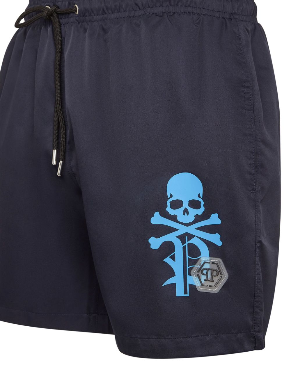 Philipp Plein logo-print swim shorts - Blauw