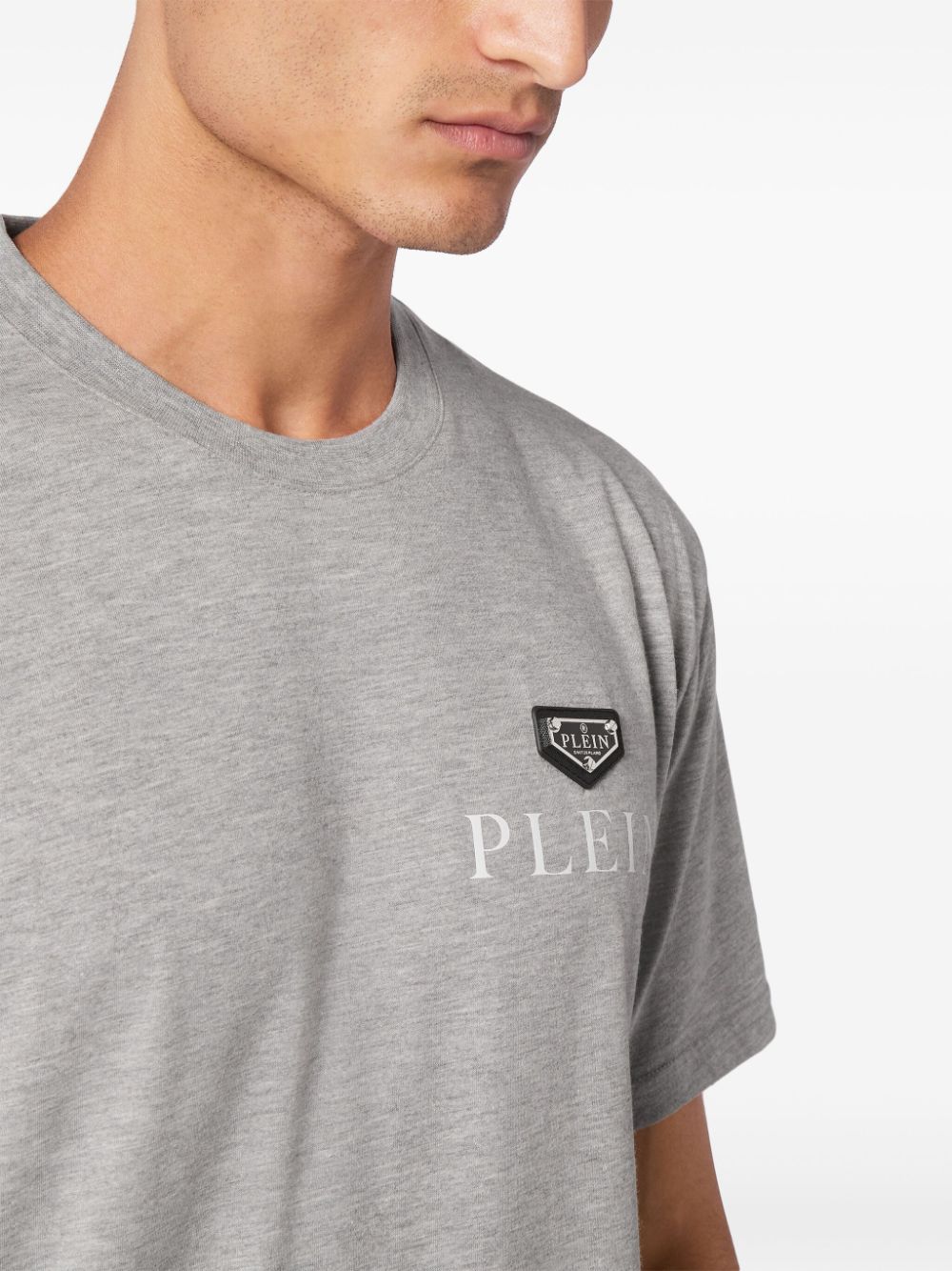 Shop Philipp Plein Logo-print T-shirt In Grey