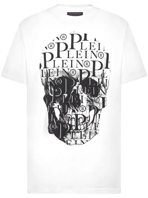 T-shirt en coton à imprimé tête de mort - Philipp Plein - Modalova