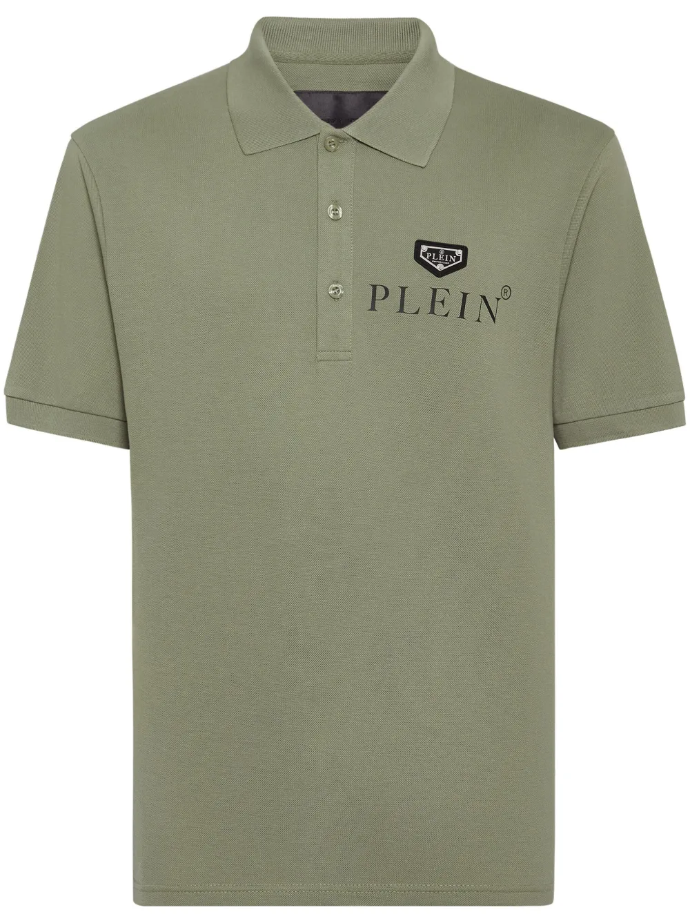 Shop Philipp Plein Iconic Plein Short-sleeve Polo Shirt In Green