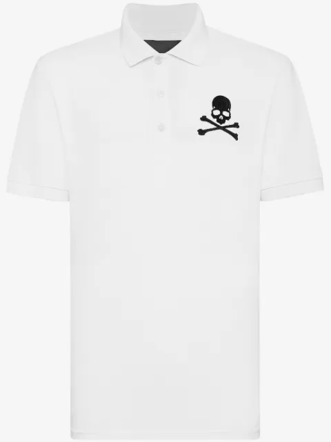 Philipp Plein Skull&Bones-print cotton polo shirt