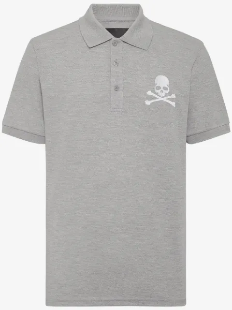 Philipp Plein skull-embroidered cotton polo shirt
