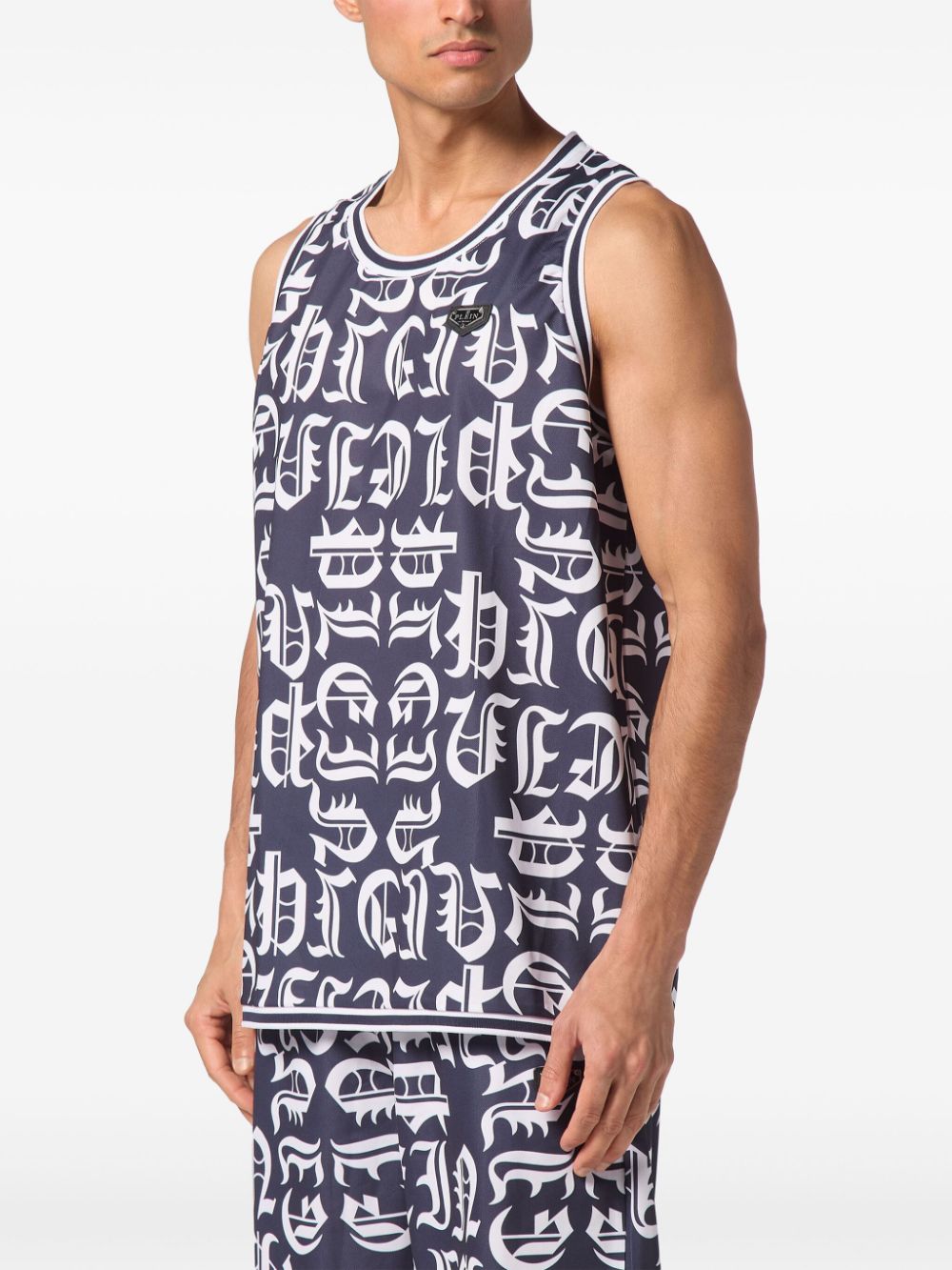 Philipp Plein Tanktop met logoprint Blauw