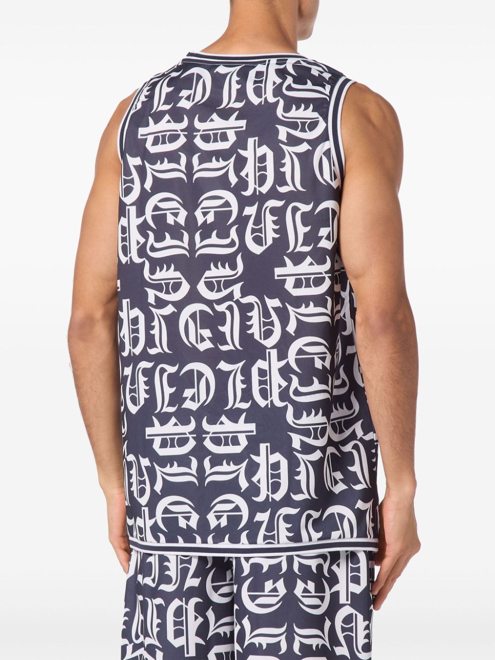 Philipp Plein Tanktop met logoprint Blauw