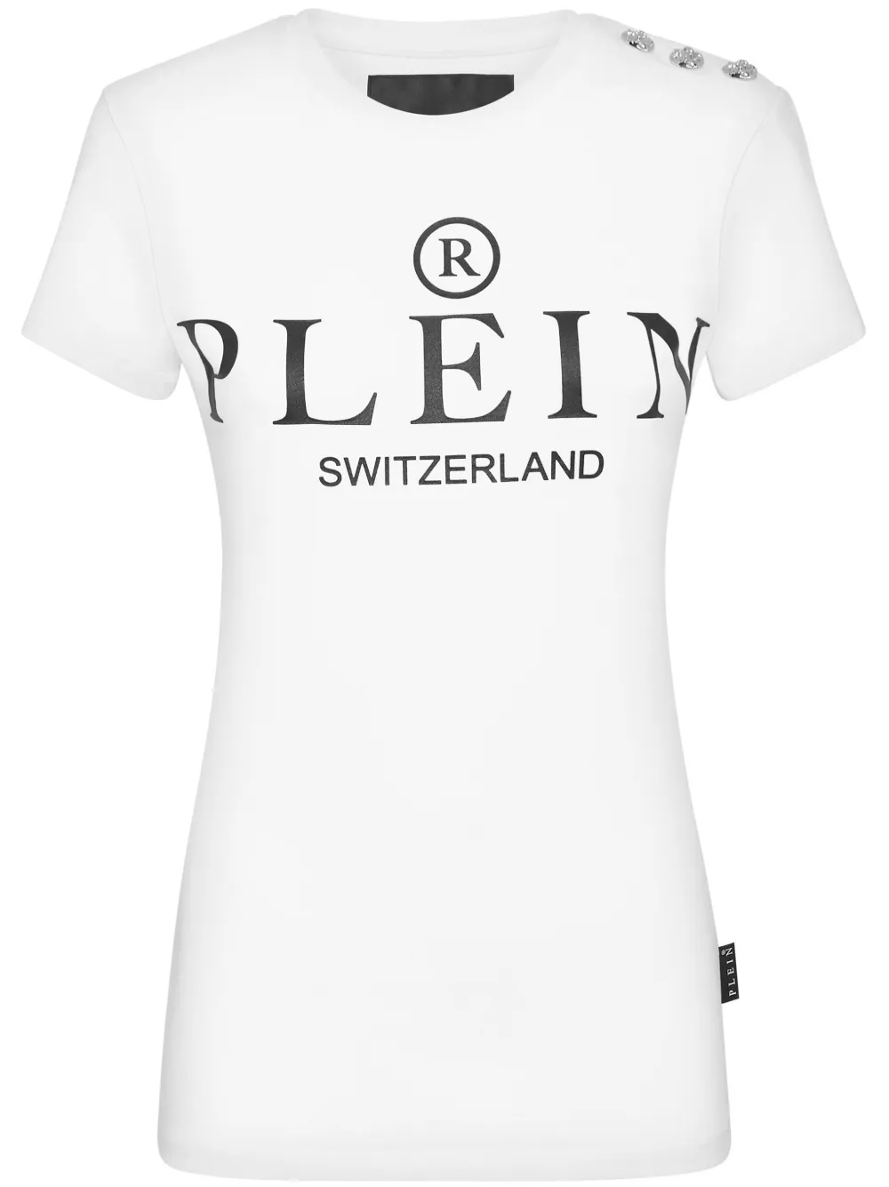 Philipp Plein playera con logo estampado mujer Algodon L Blanco
