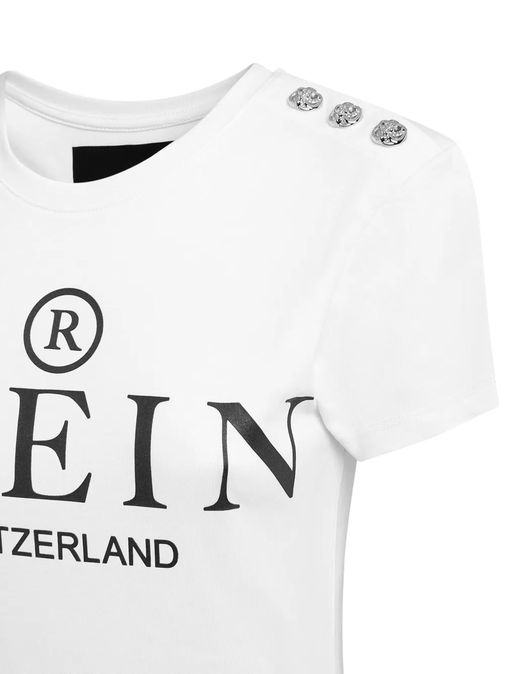 Philipp Plein playera con logo estampado mujer Algodon L Blanco