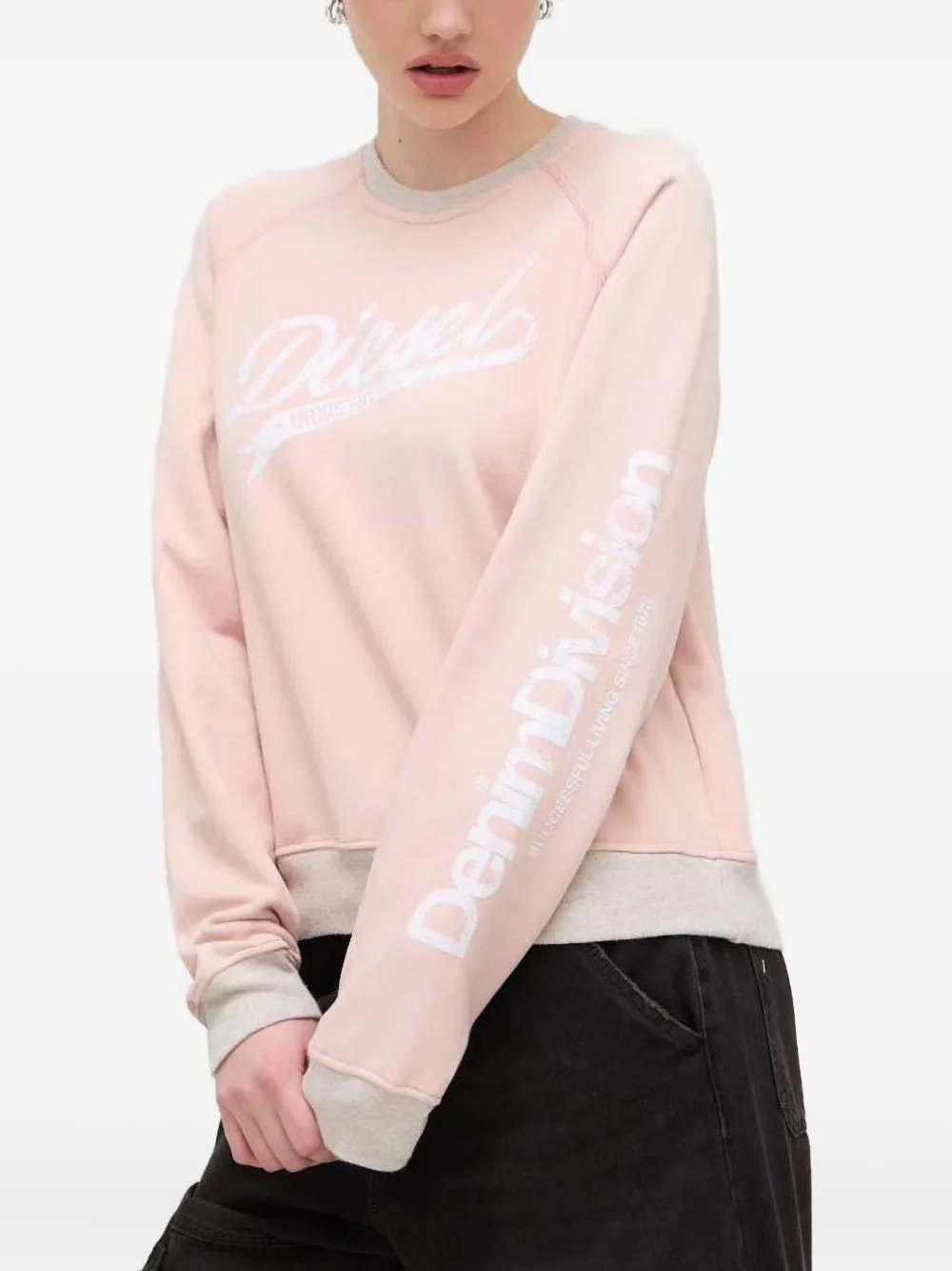Diesel logo crew-neck sweatshirt | وردي | Image 1