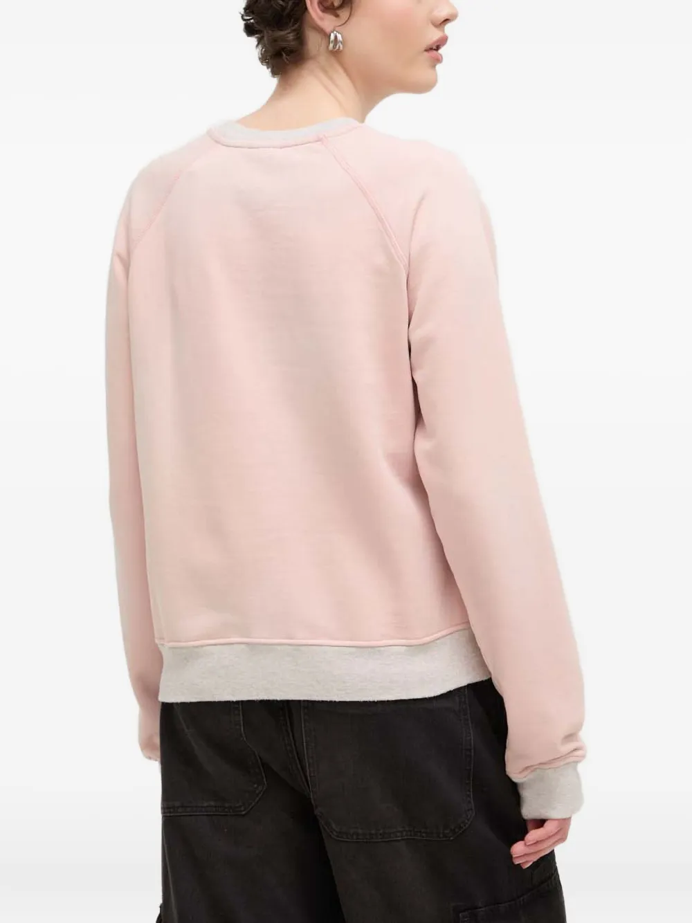 Diesel Sweater met logo en ronde hals Roze