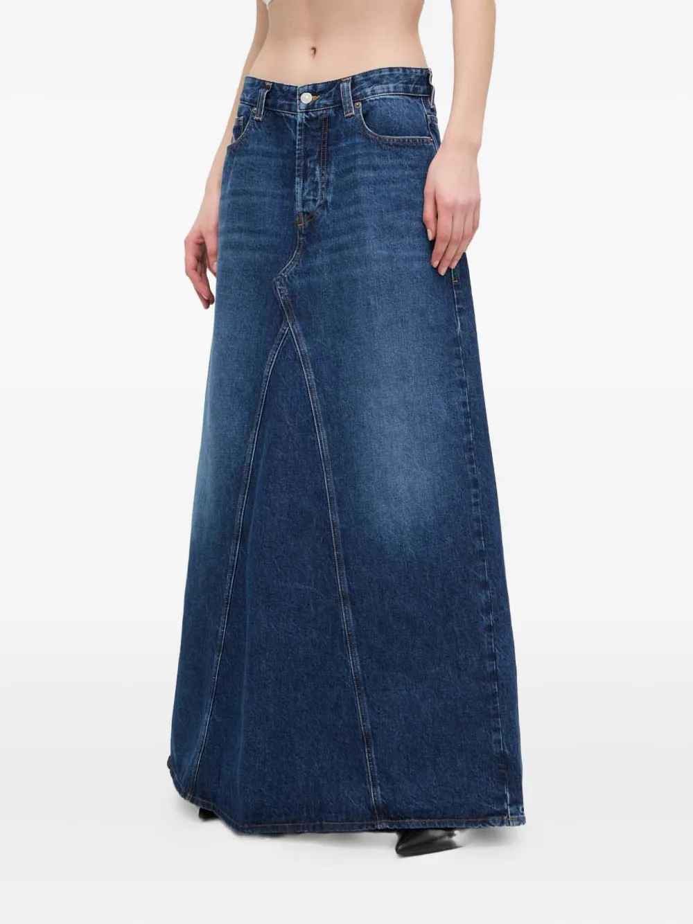 Diesel Panelled Maxi Skirt In Blue