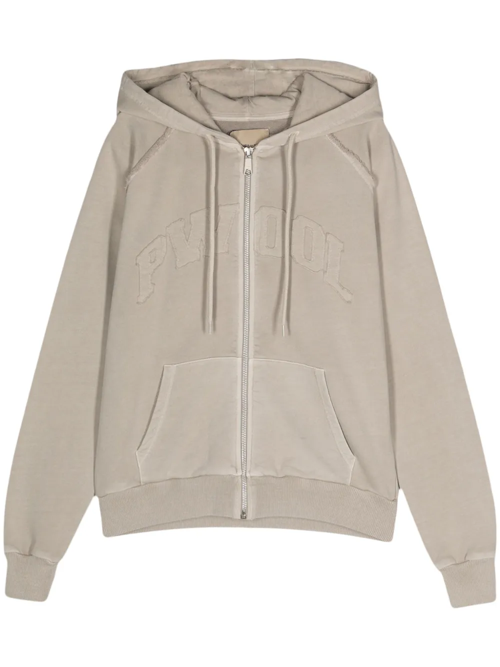 Paloma Wool Logo-appliqué Zipped Hoodie In Gray