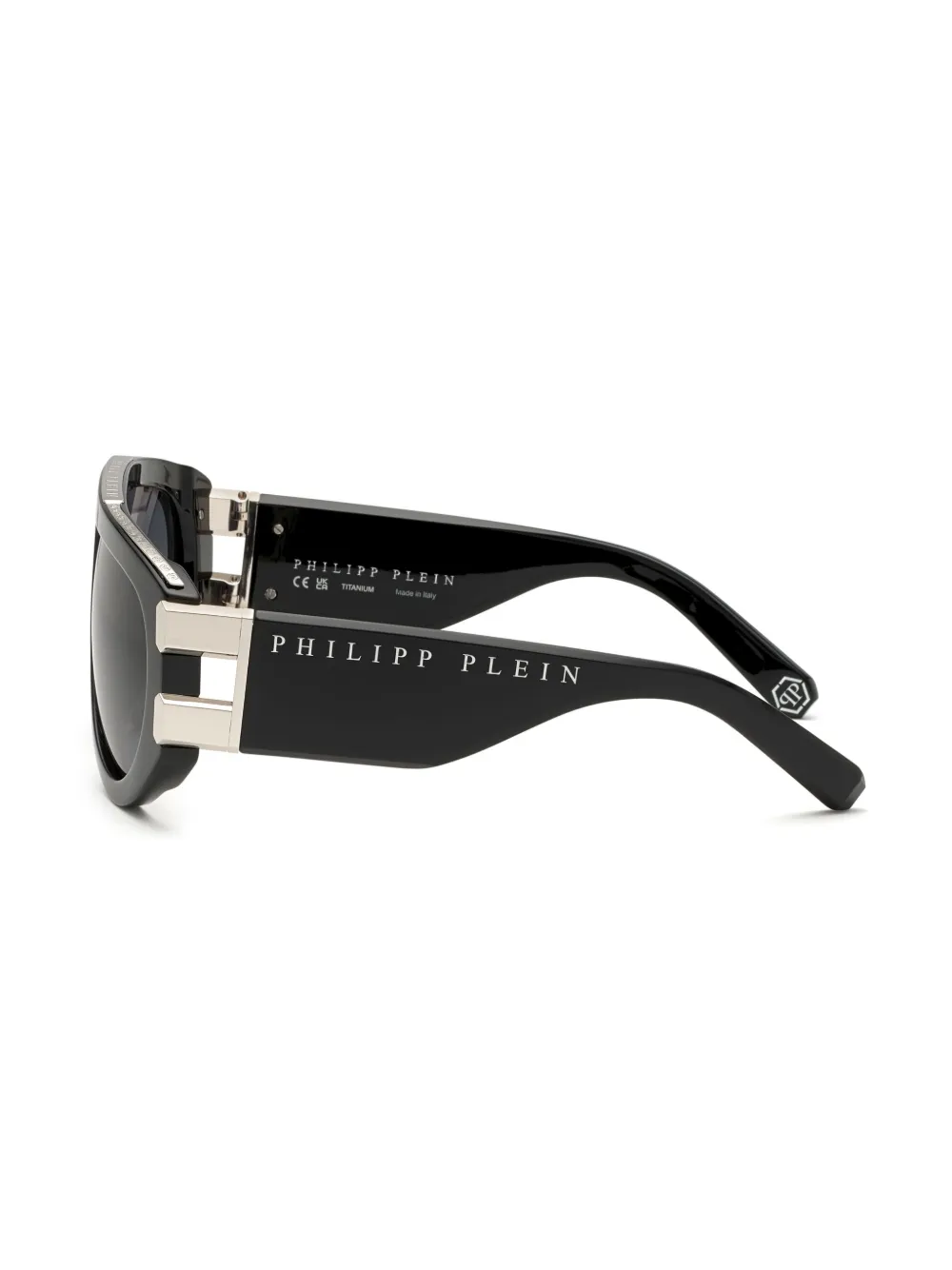 Philipp Plein Eyewear Plein Eagle zonnebril met piloten montuur Zwart