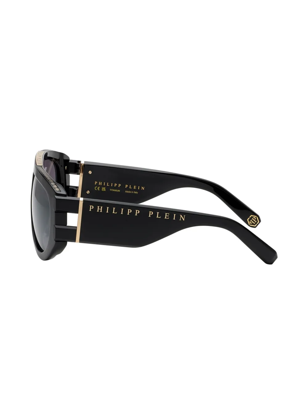 Philipp Plein Eyewear Plein Eagle zonnebril met piloten montuur Zwart
