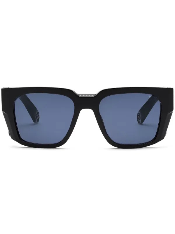 NWT PHILIPP PLEIN SUNGLASSES BLACK BLUE Sunglasses Philipp Plein Plein icon SPP108V (0703) SPP108V  main image 4