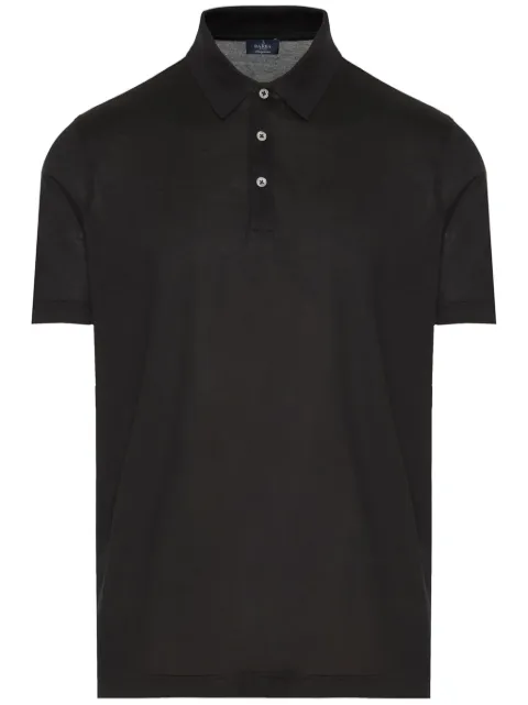 Barba mélange-effect silk polo shirt