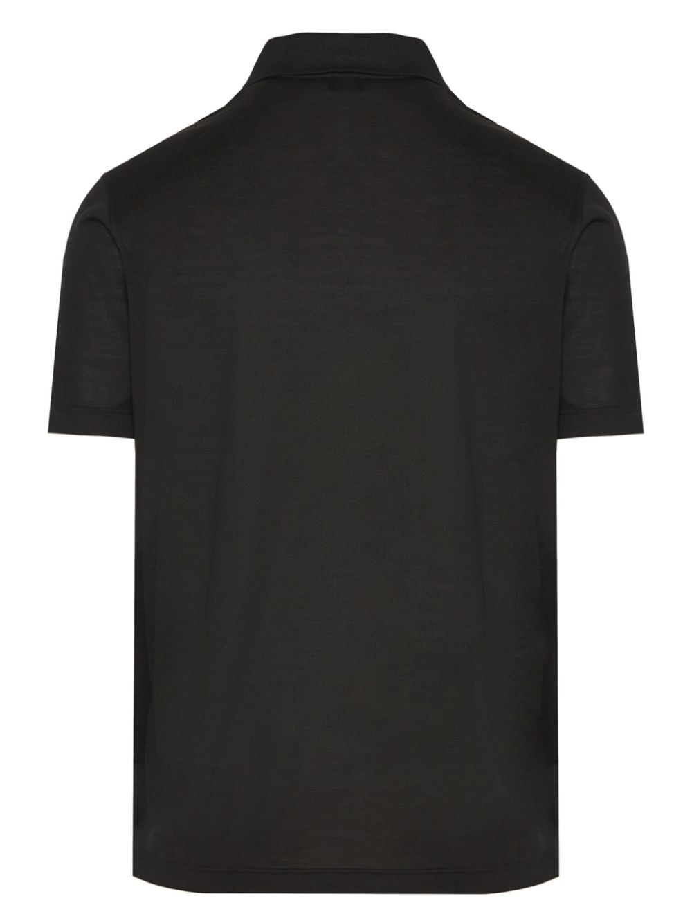 Barba mélange-effect silk polo shirt - Zwart