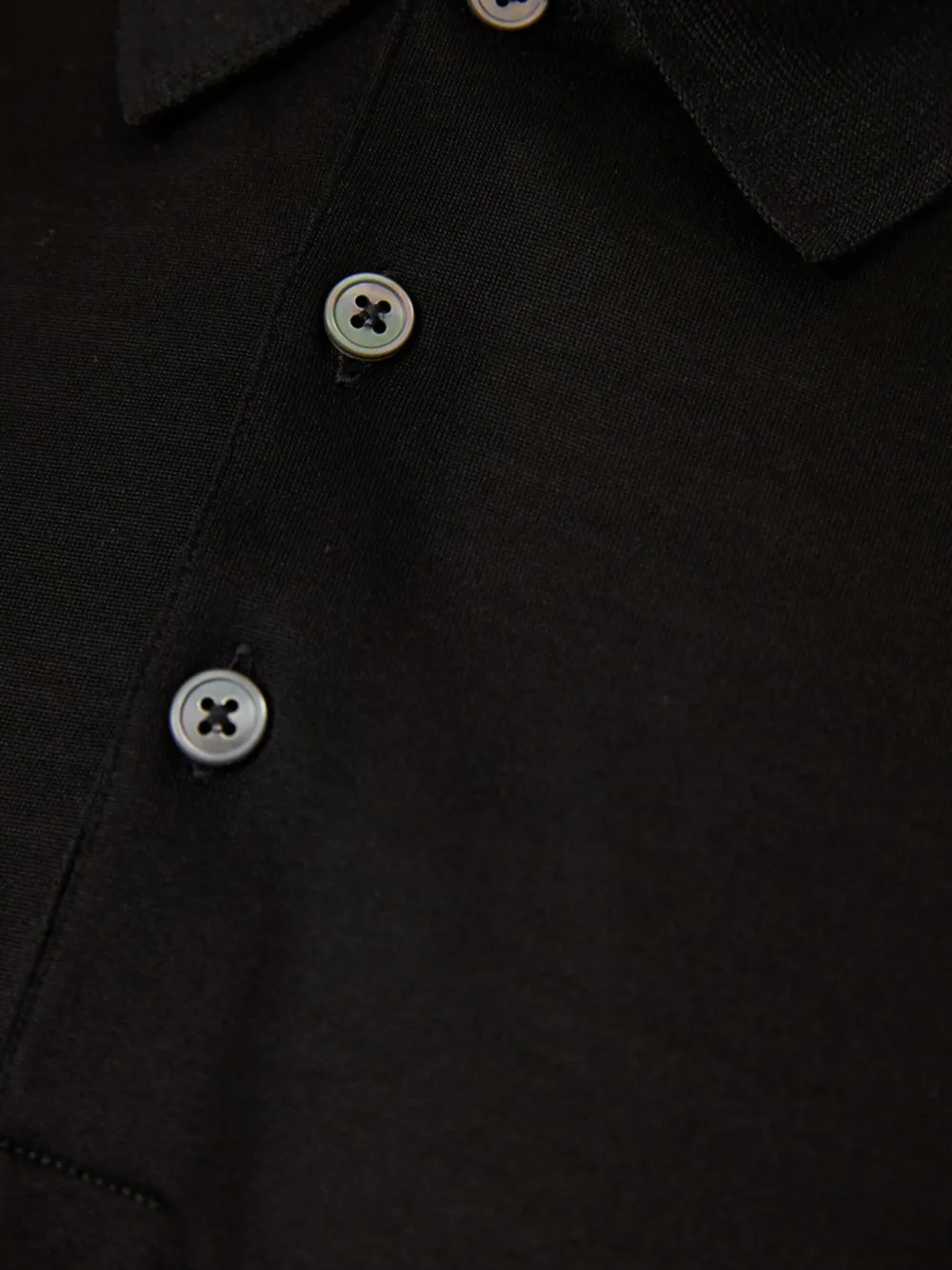 Barba Poloshirt met gemêleerd-effect Zwart