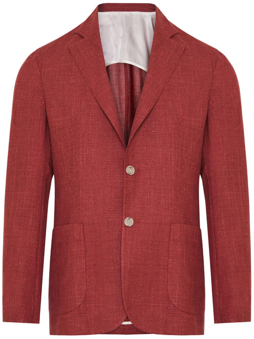 Barba classic-lapels chambray blazer - Red