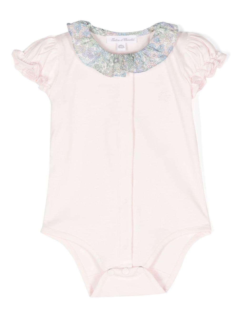 Tartine Et Chocolat Babies' Logo-embroidered Floral Shorts Set In Pink