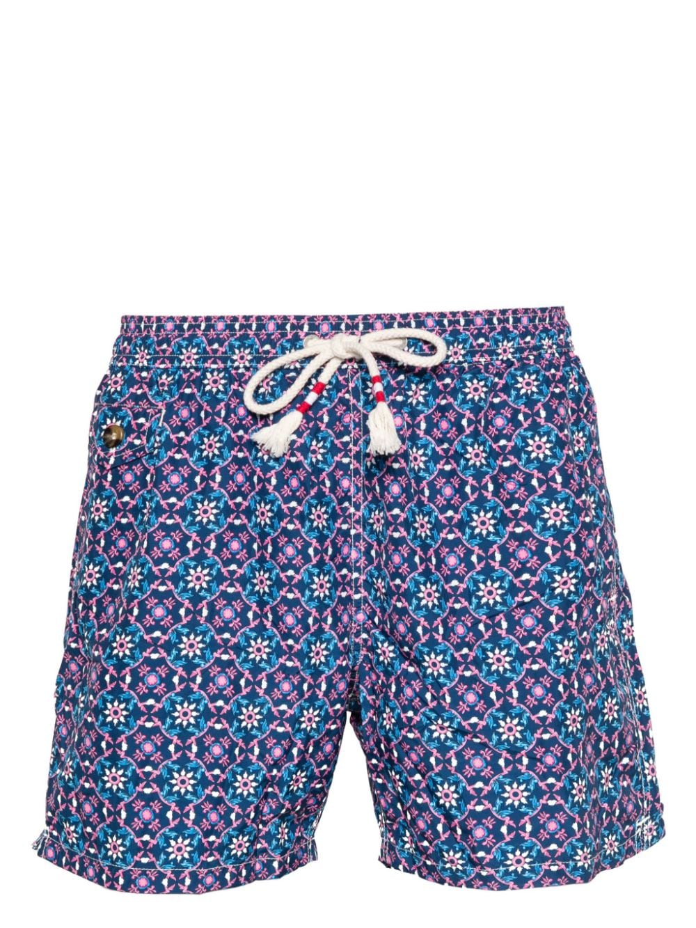 Mc2 Saint Barth Floral-print Swim Shorts In Blue