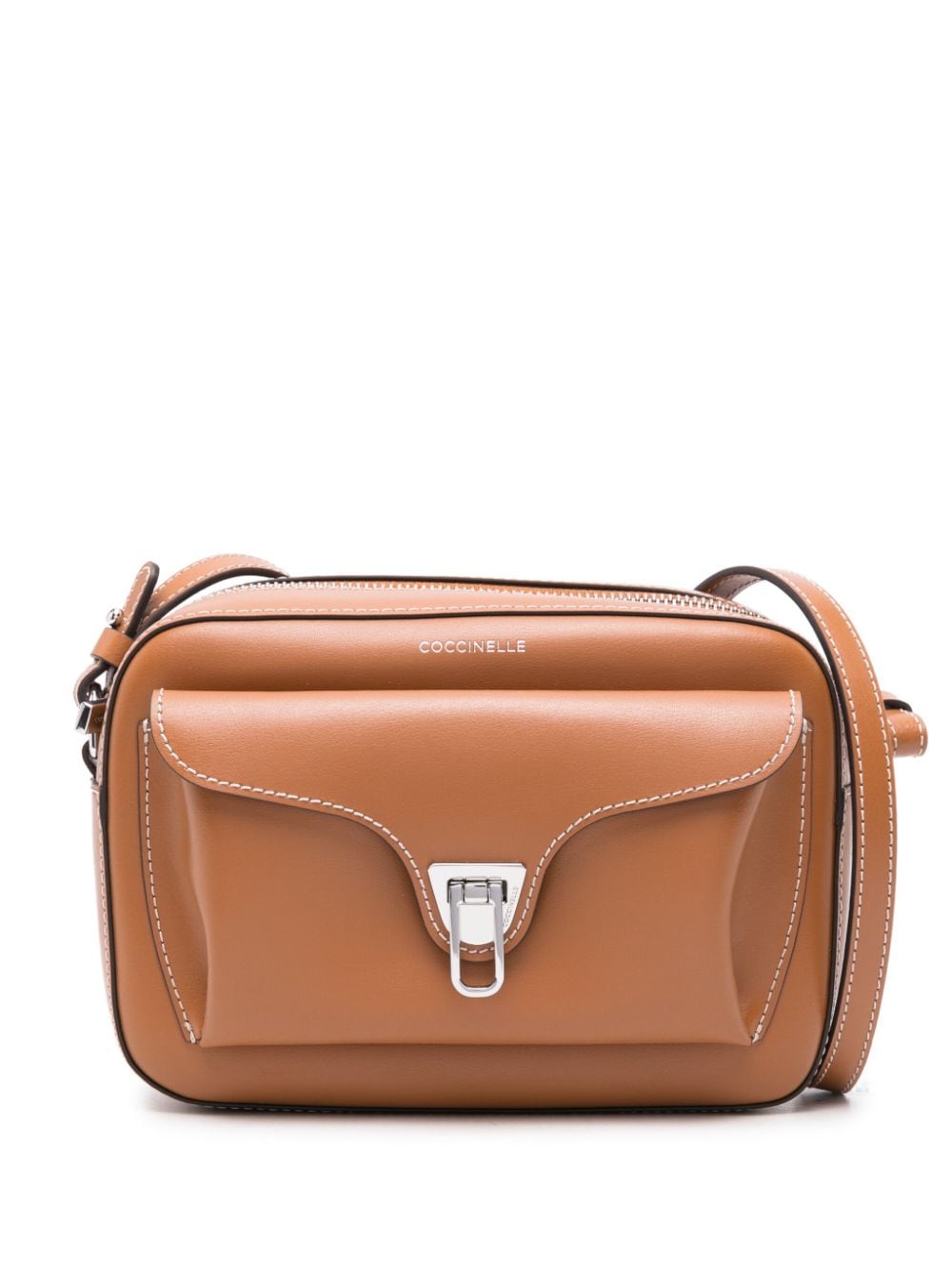 Coccinelle Beat Leather Crossbody Bag In Brown