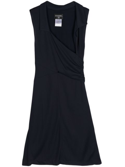 Cheap HOT SALE CHANEL 2001 draped sleeveless dress Women