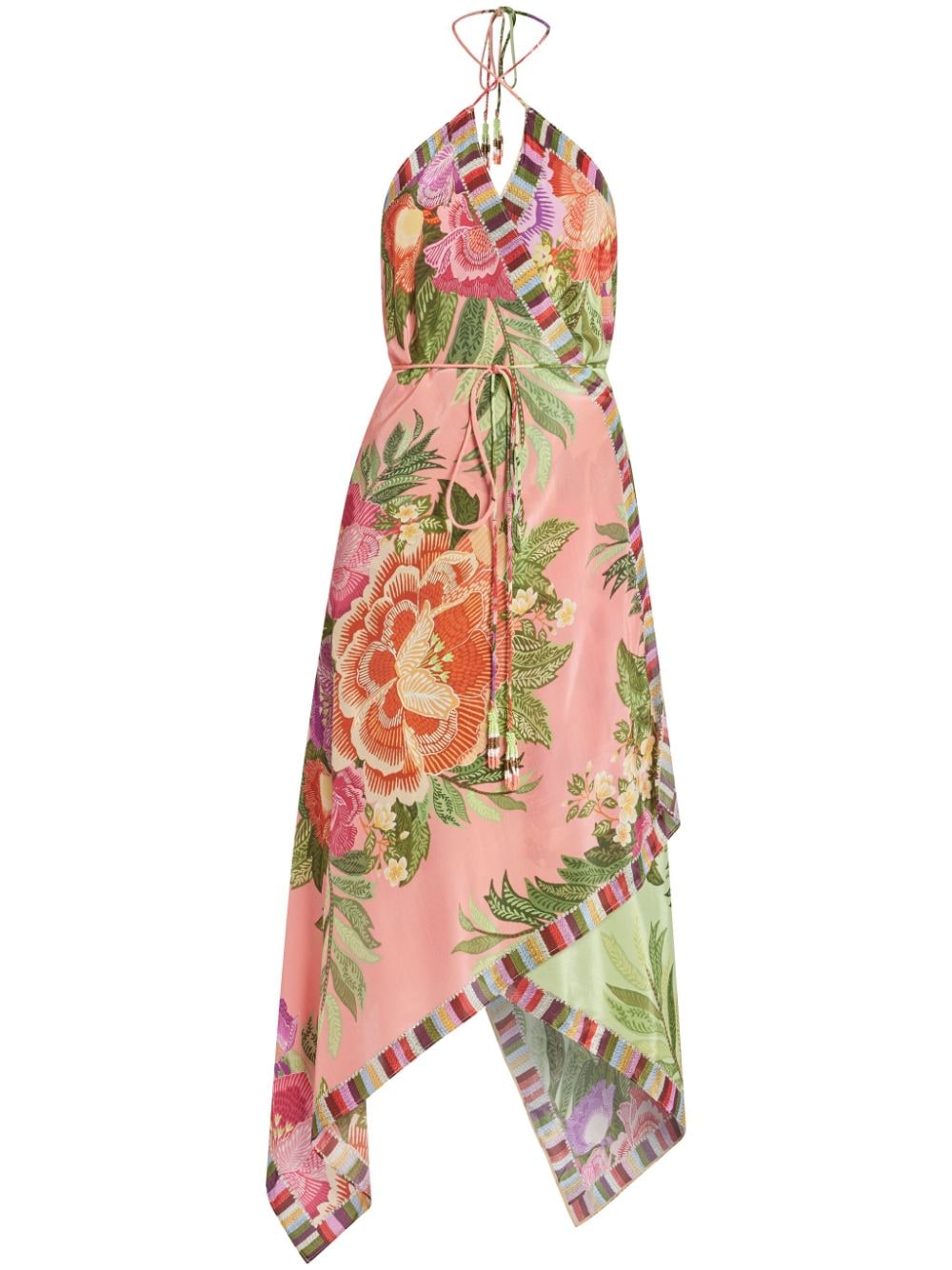 FARM Rio Flower Scarves-print beach dress Roze