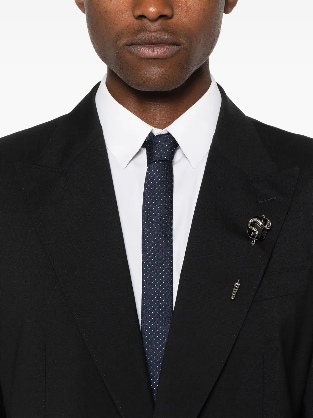 Alexander McQueen Snake & Skull brooch - Zilver