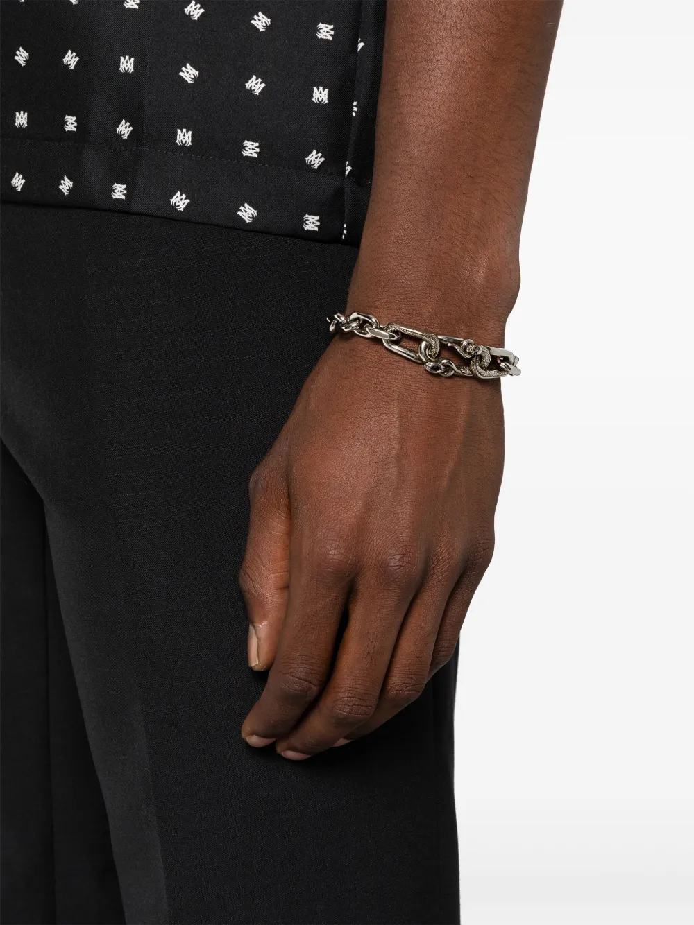 Alexander McQueen Snake Skull Chain Bracelet Grey FARFETCH