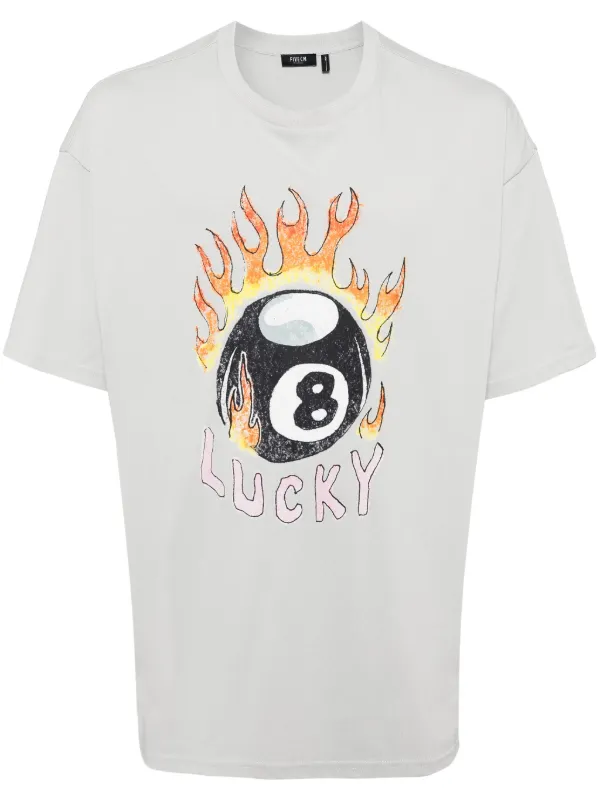 FIVE CM graphic-print Cotton T-shirt Blue FARFETCH JO