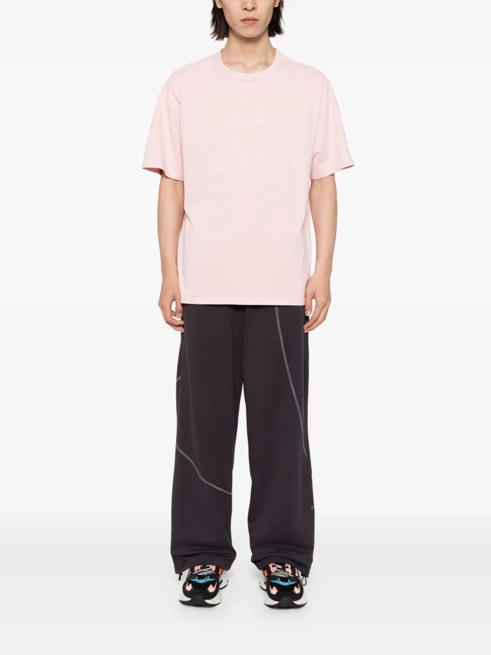 FIVE CM embroidered cotton T-shirt - Roze