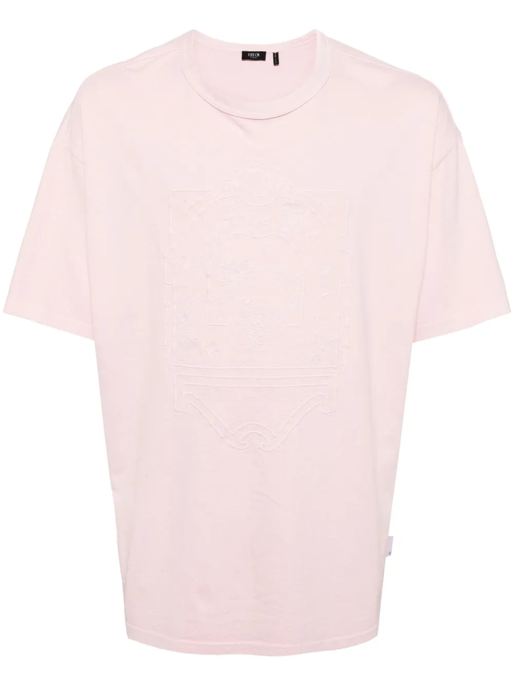 Five Cm Embroidered Cotton T-shirt In Pink