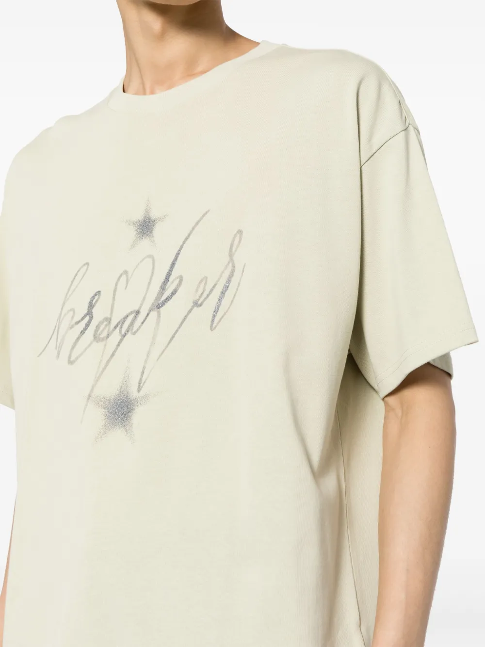 FIVE CM T-shirt met grafische print en glitterdetail Groen