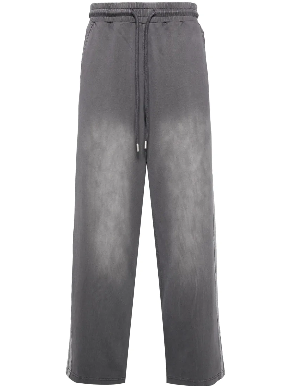 Five Cm Faded-effect Cotton Track Pants In Grey