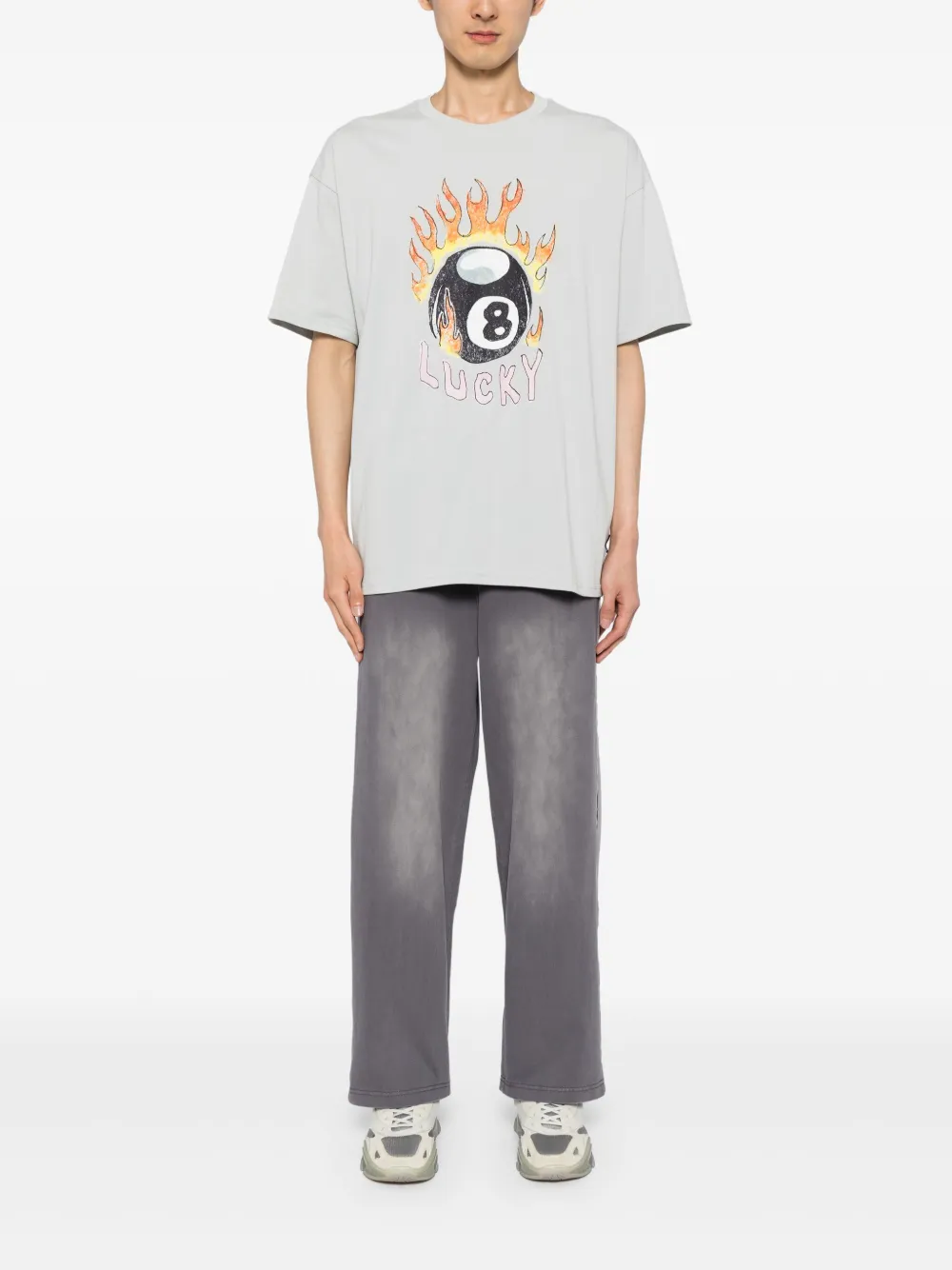 FIVE CM faded-effect cotton track pants - Grijs