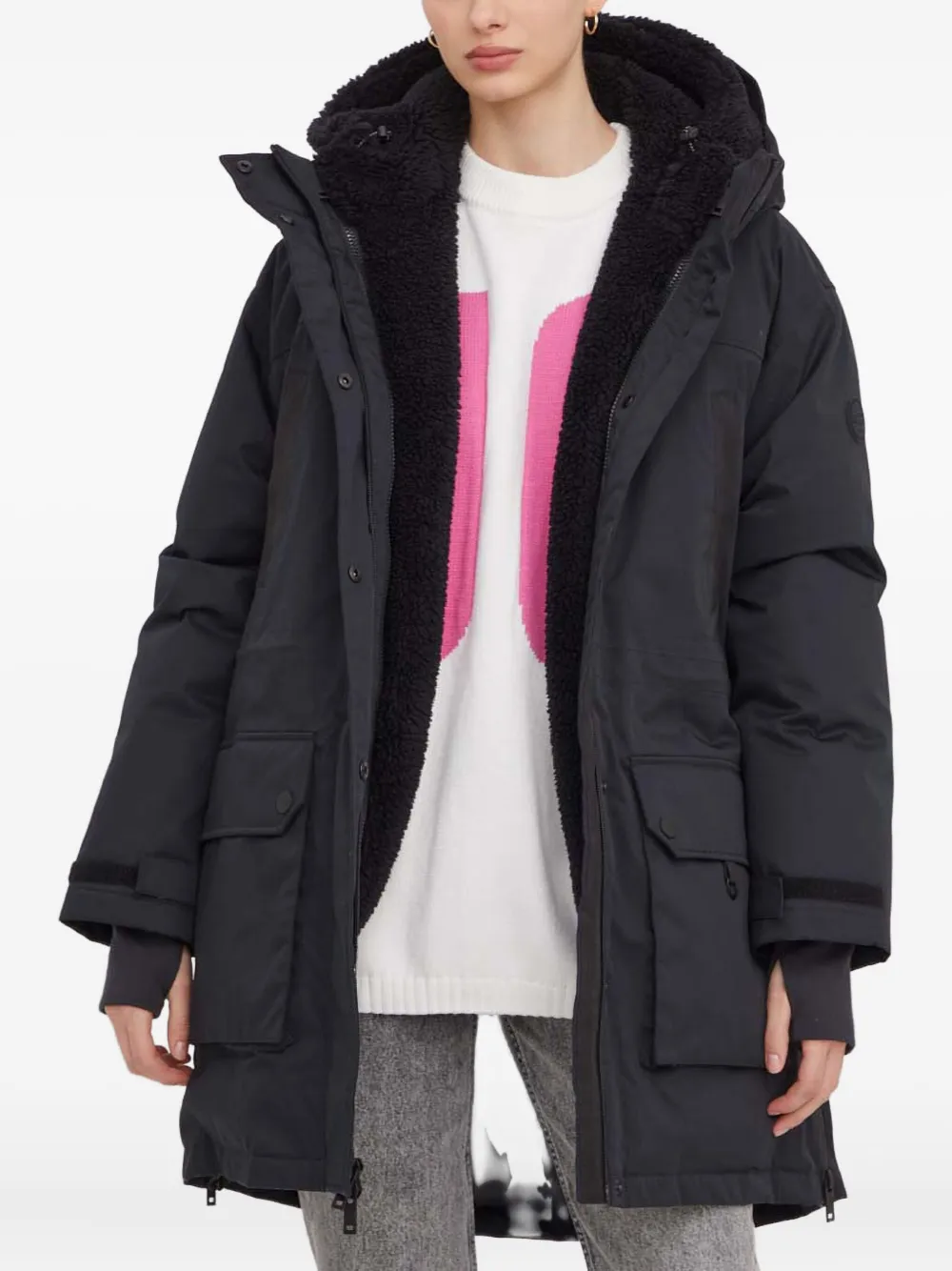 Ugg Hooded Pocket Coat In Blue