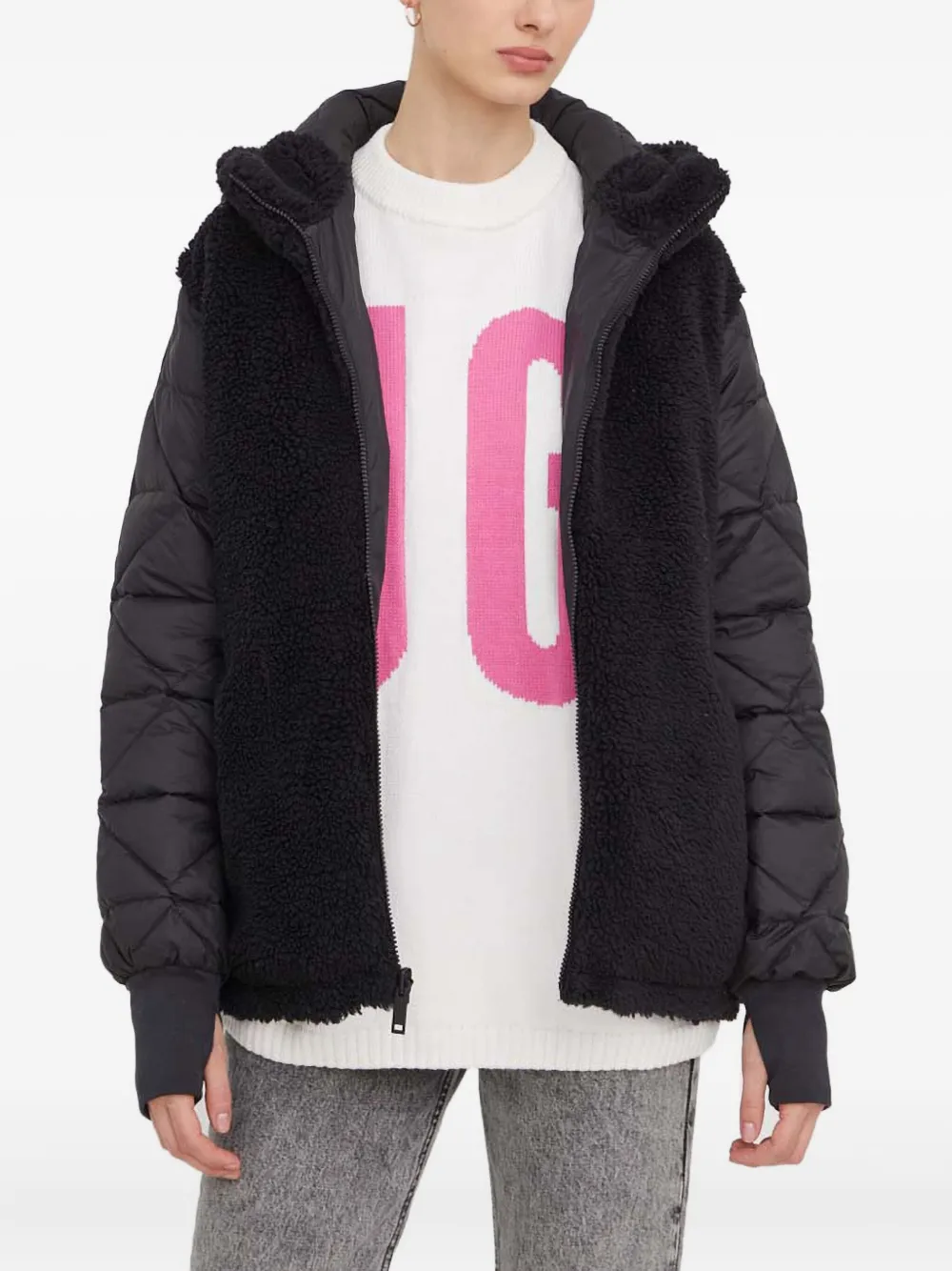 Ugg Hooded Pocket Coat In Blue