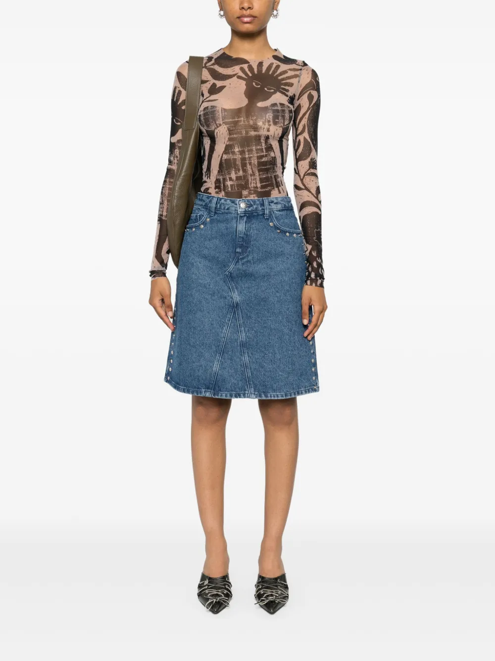 Paloma Wool Denim mini-rok met studs - Blauw