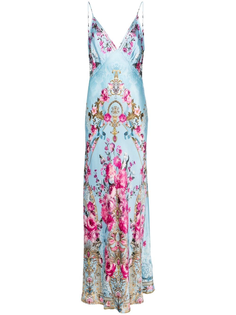 Camilla Maxi-jurk met print Blauw